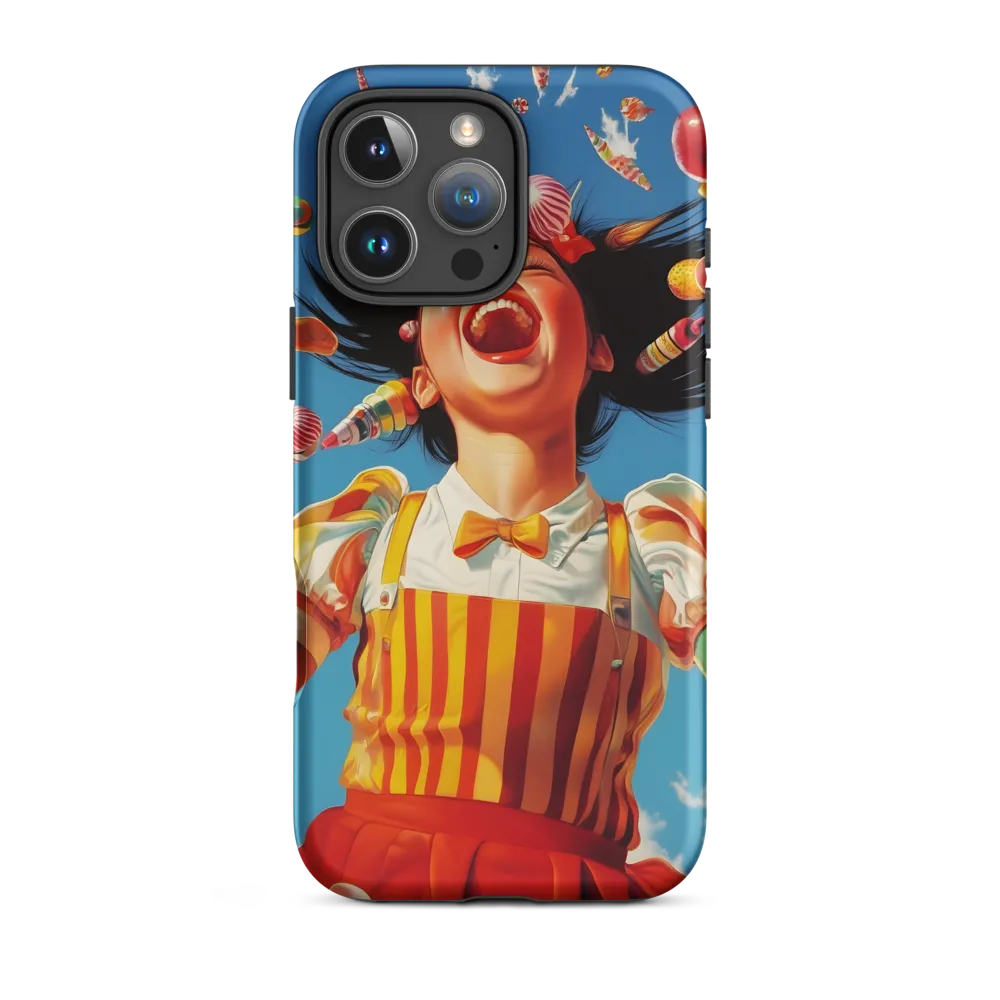 Joyful Girl Surrounded by Candy | Phone Case