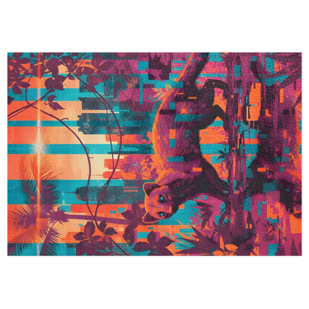 Neon Night Wanderer | Jigsaw Puzzles