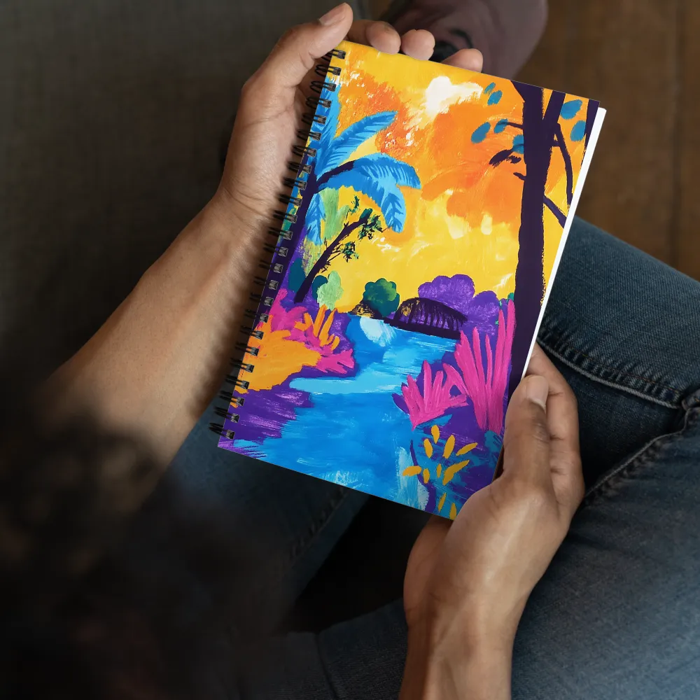 Neon Jungle River 
 Spiral Notebook | 140 pages