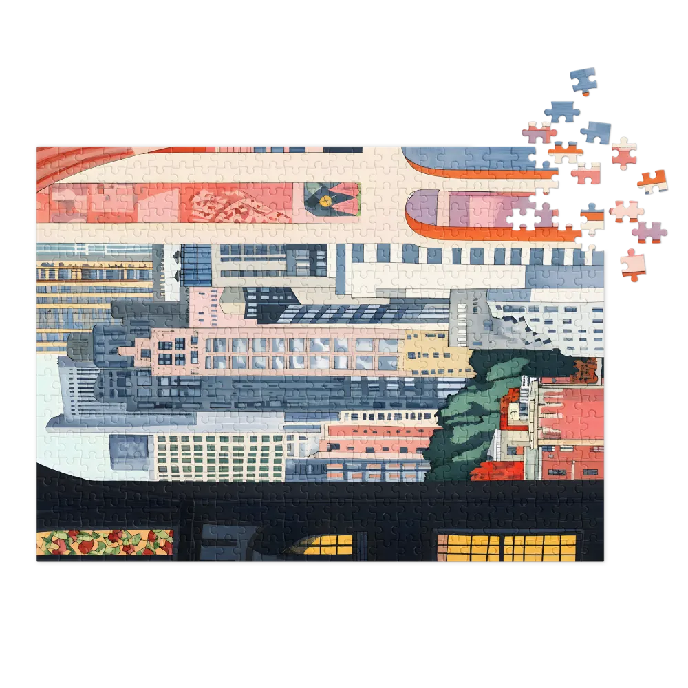 Urban Archway Vista 
 Jigsaw Puzzle in Tin Box