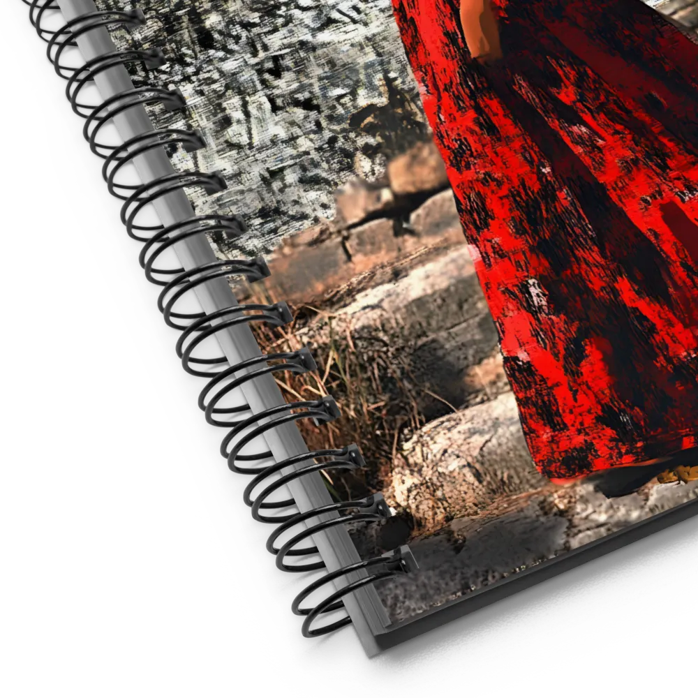 Woman in Red at Ruins 
 Spiral Notebook | 140 pages