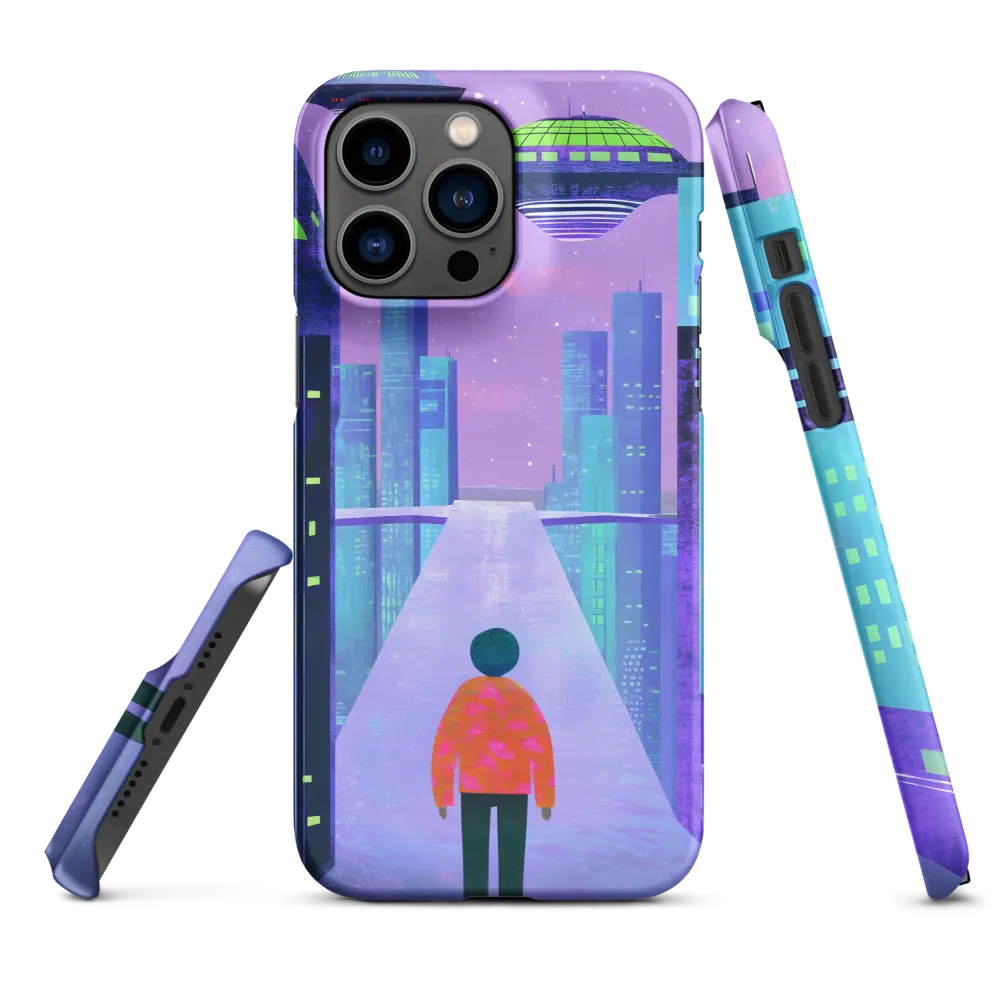 Futuristic Cityscape with Spaceships | Phone Case