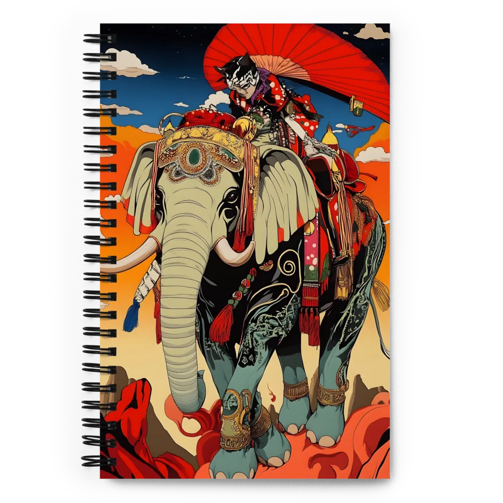 Ukiyo-e Elephant Rider 
 Spiral Notebook | 140 pages