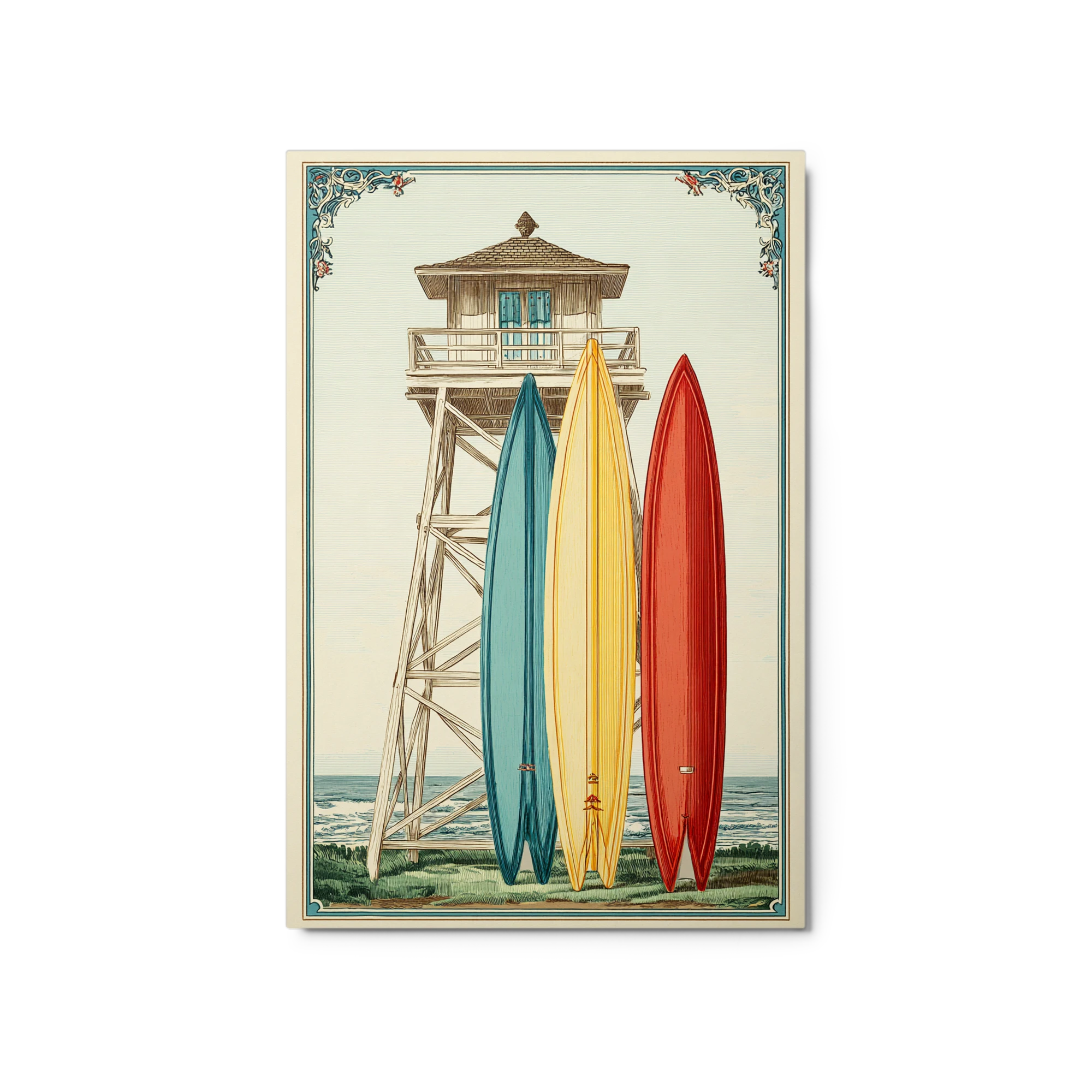 Lifeguard Tower and Surfboards