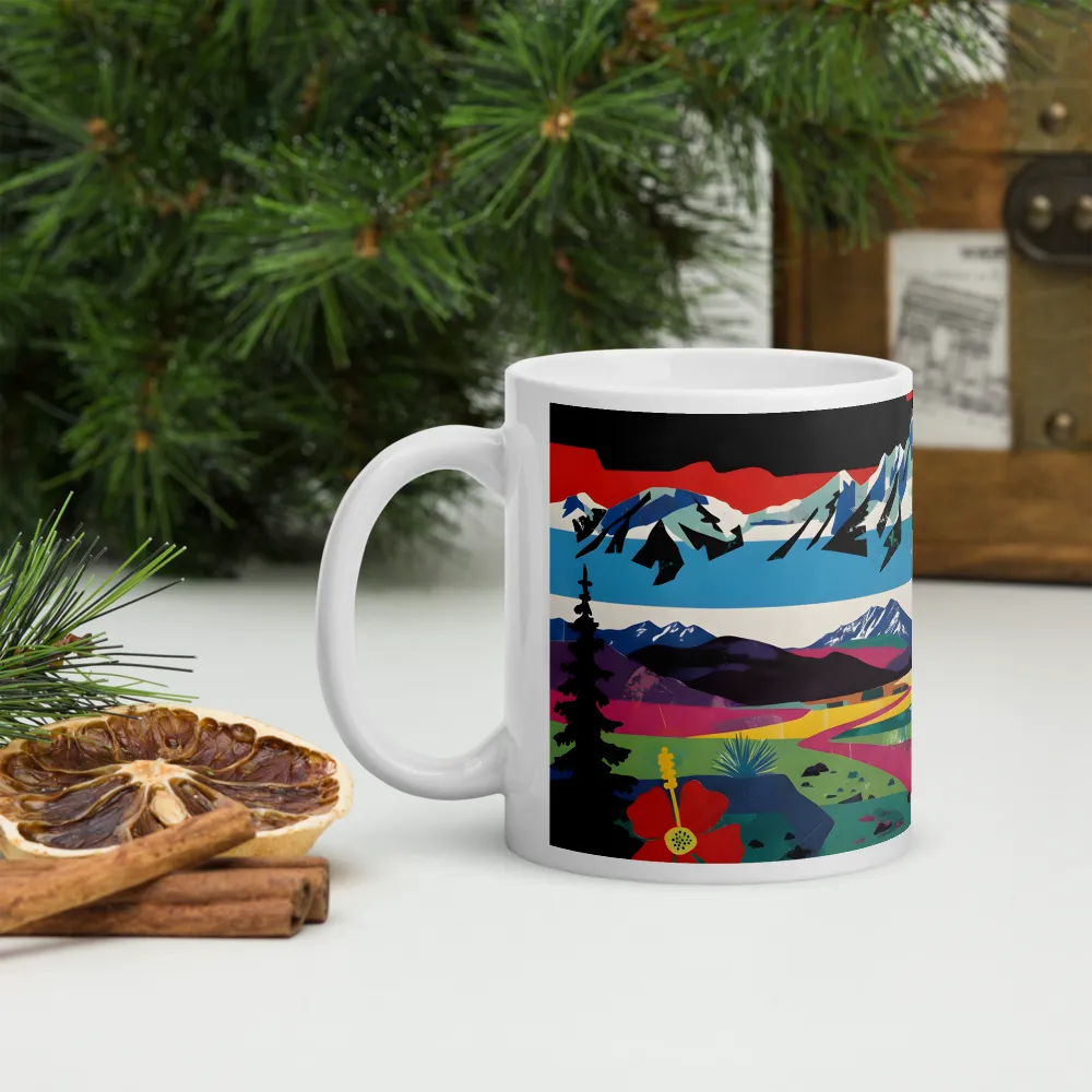 Prismatic Mountain Poster 
 Mug with Red inside | 15 oz