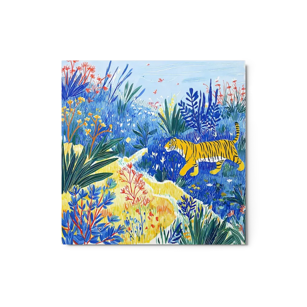 Yellow Tiger in Blue Jungle | Art Print