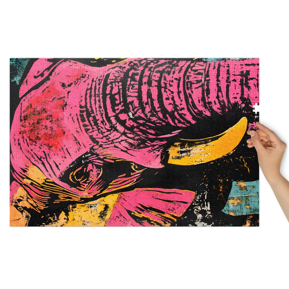 Vibrant Elephant Portrait 
 Jigsaw Puzzle in Tin Box