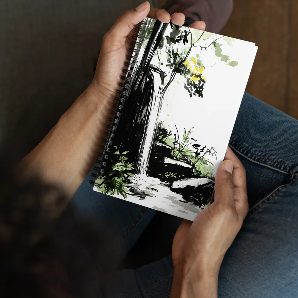 Tranquil Forest Waterfall 
 Spiral Notebook | 140 pages