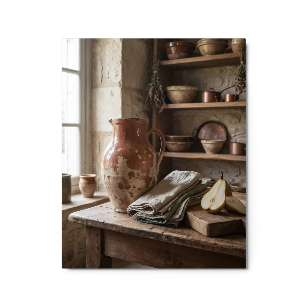 Rustic Kitchen Still Life 
 Canvas with Brown Frame