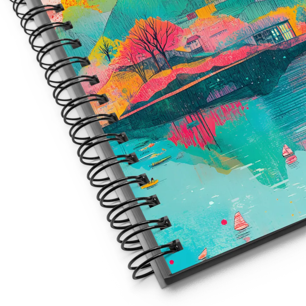 Fantastical Mountain Lake Watercolor 
 Spiral Notebook | 140 pages