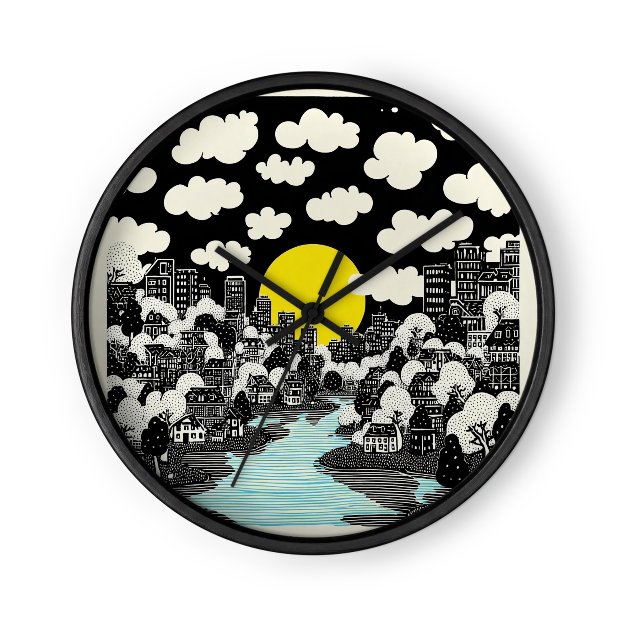 Yellow Sun Over Cityscape