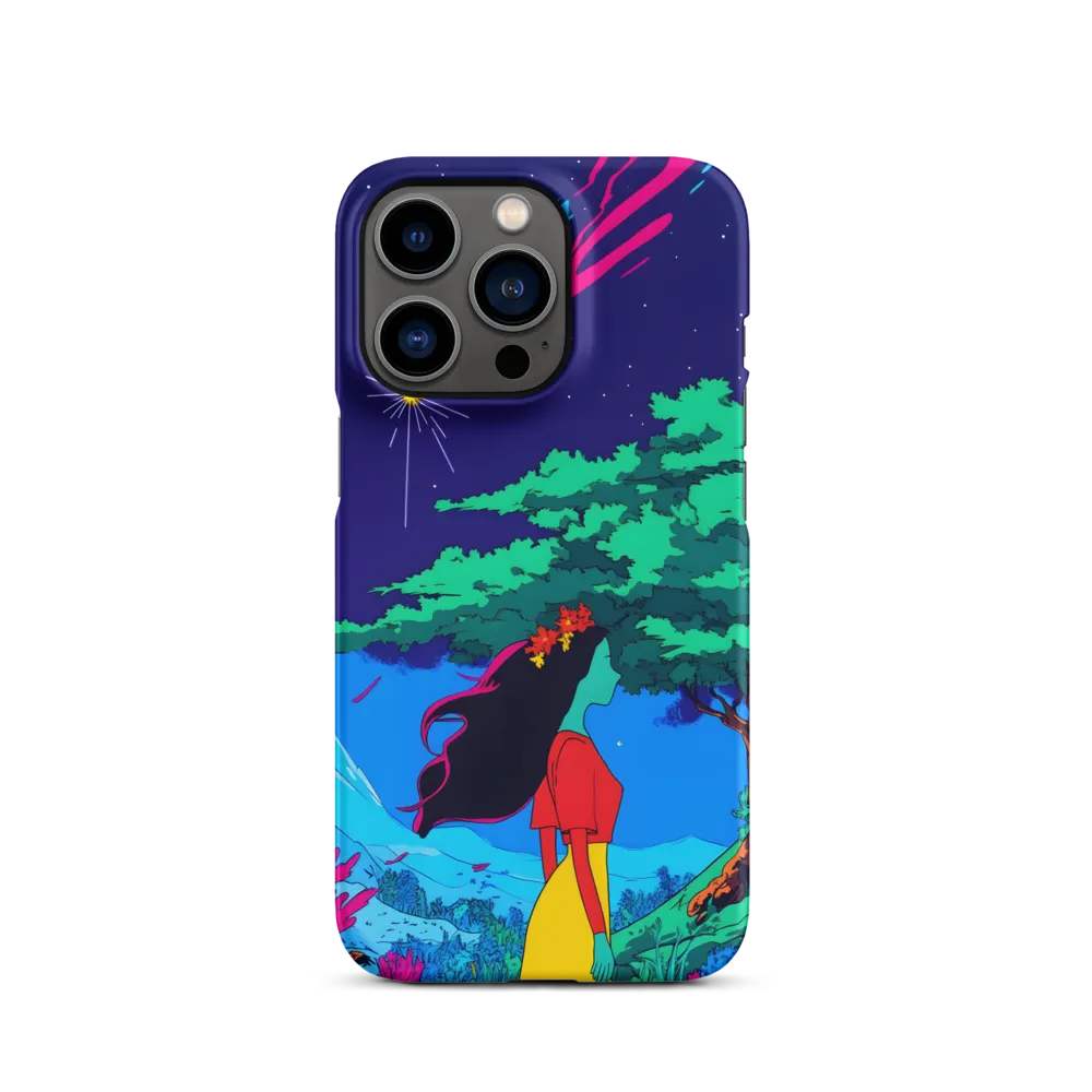 Vibrant Woman Under Starry Sky | Phone Case