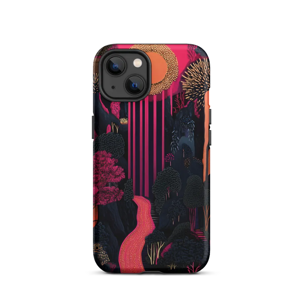 Neon Sun in Magenta Forest | Phone Case