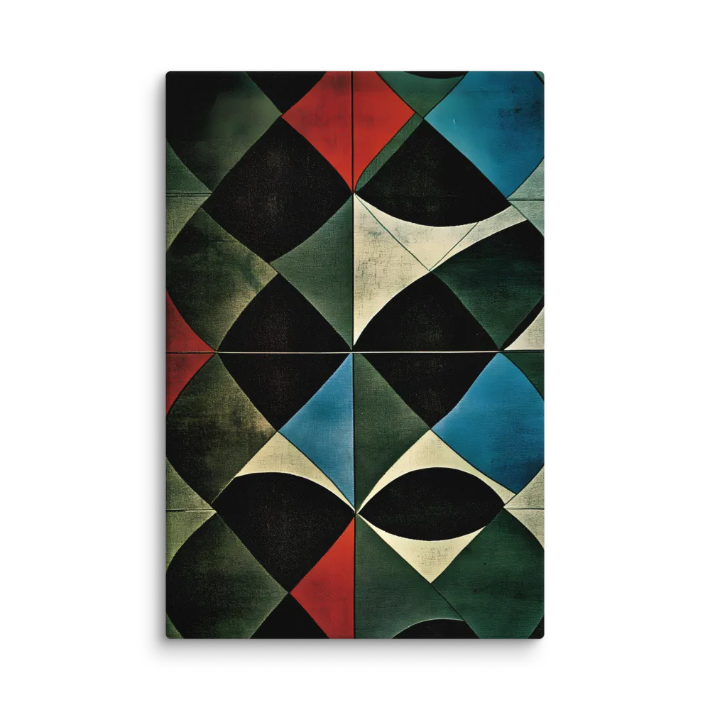 Interlocking Diamond Pattern 
 Canvas with White Frame