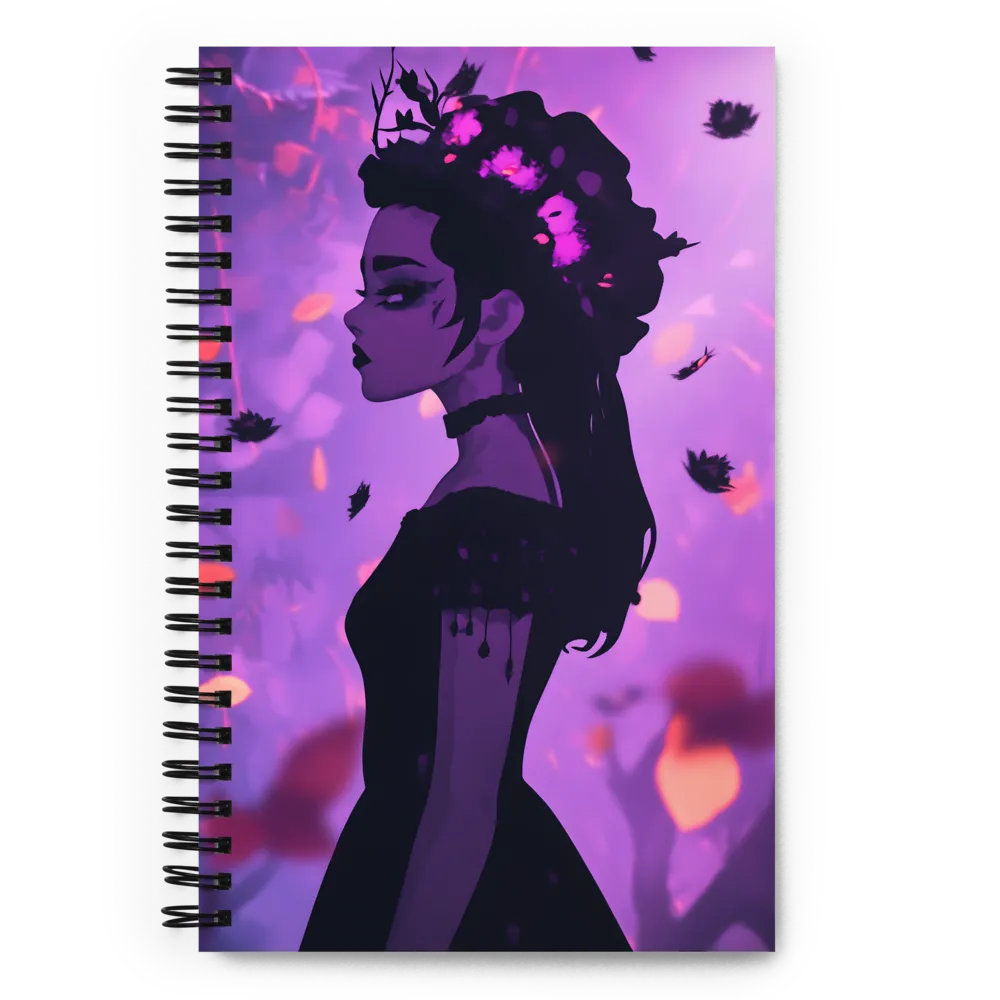 Ethereal Bloom Silhouette 
 Spiral Notebook | 140 pages