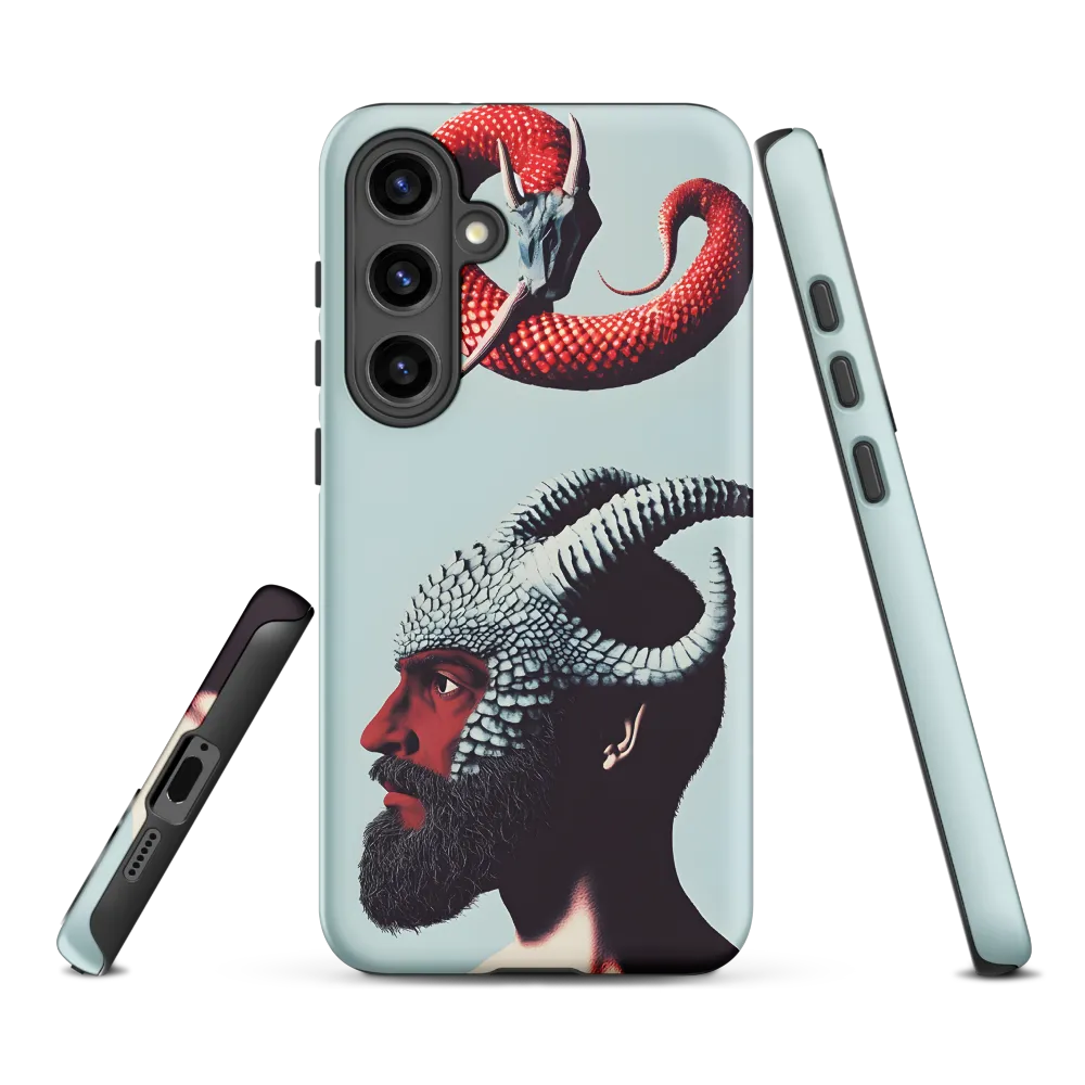 Surrealist Man with Horned Headdress | Phone Case
