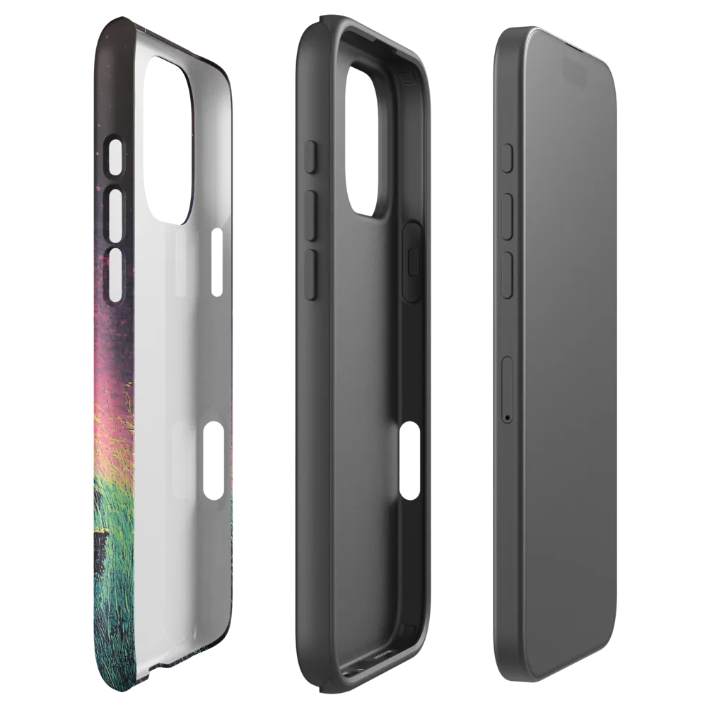 Surreal Goat Landscape with Neon Moon | Phone Case