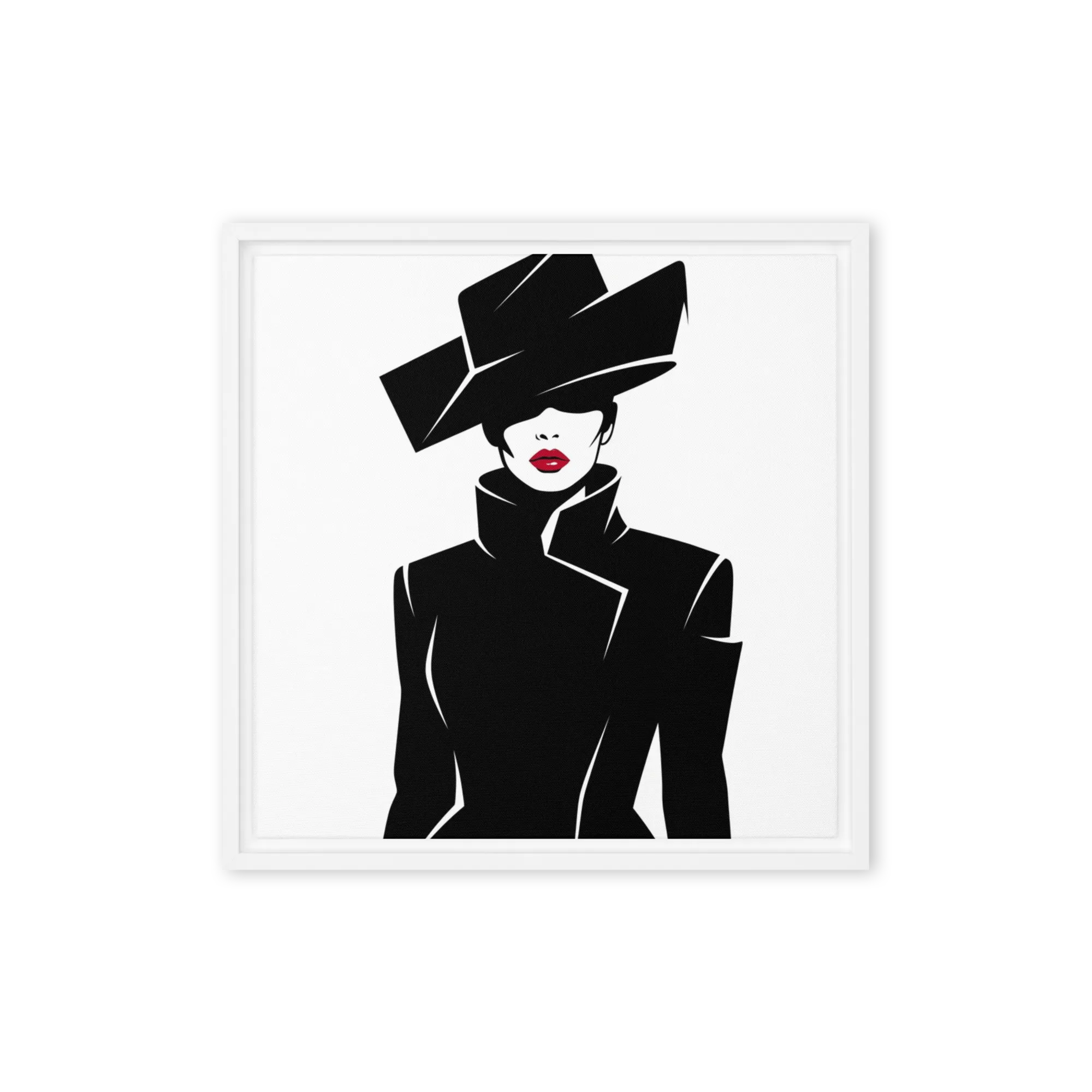 Elegante Silhouette con Cappello Nero