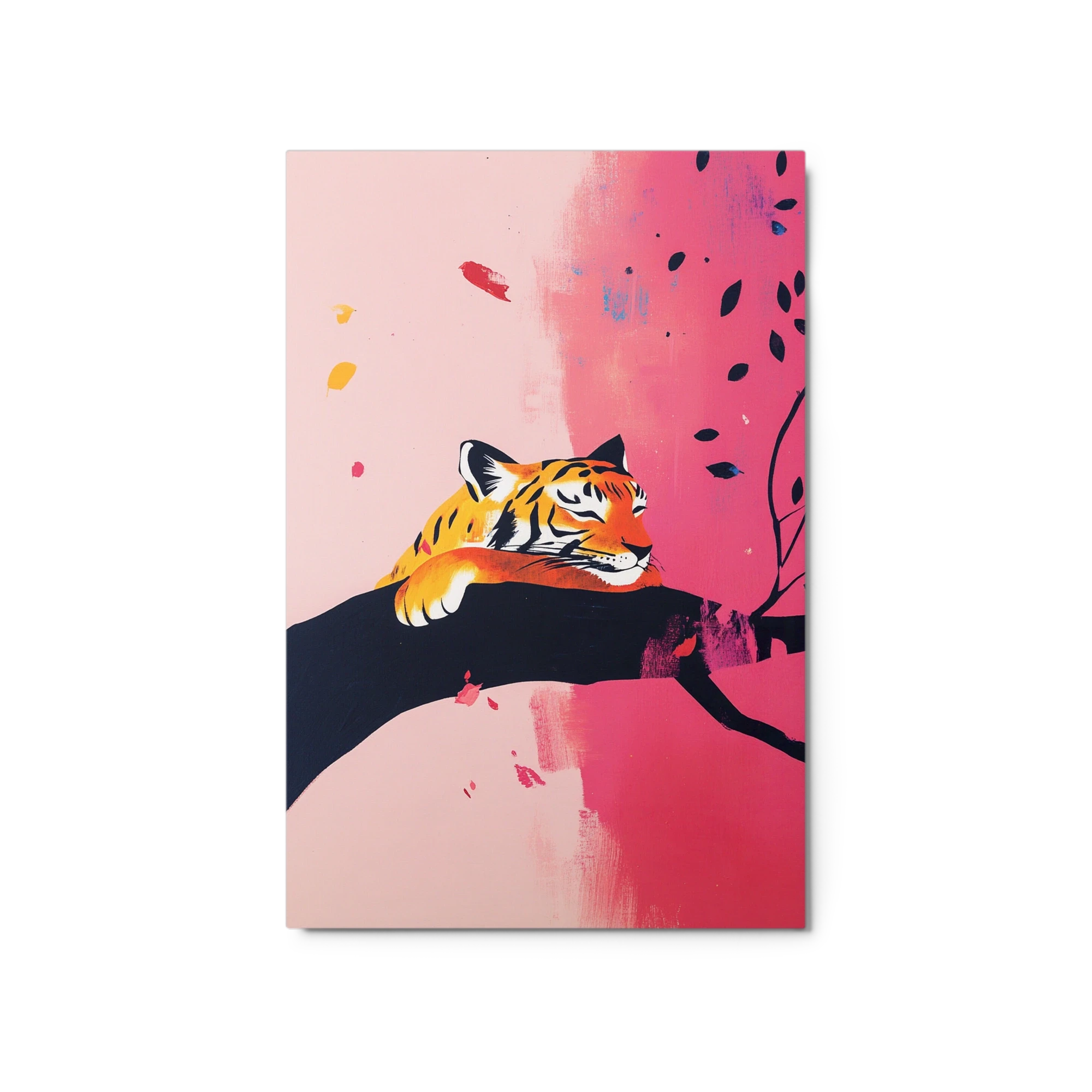 Stylized Sleeping Tiger on Branch