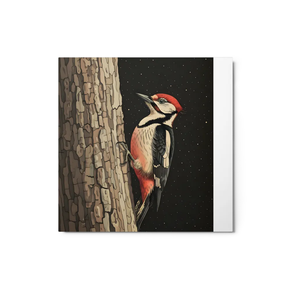 Woodpecker on Bark
