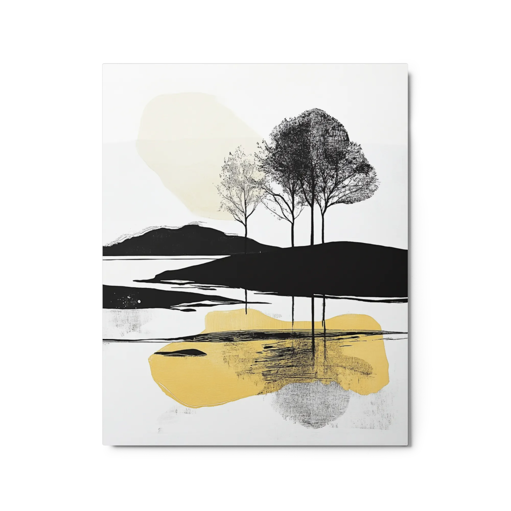 Lakeside Reflections in Ochre