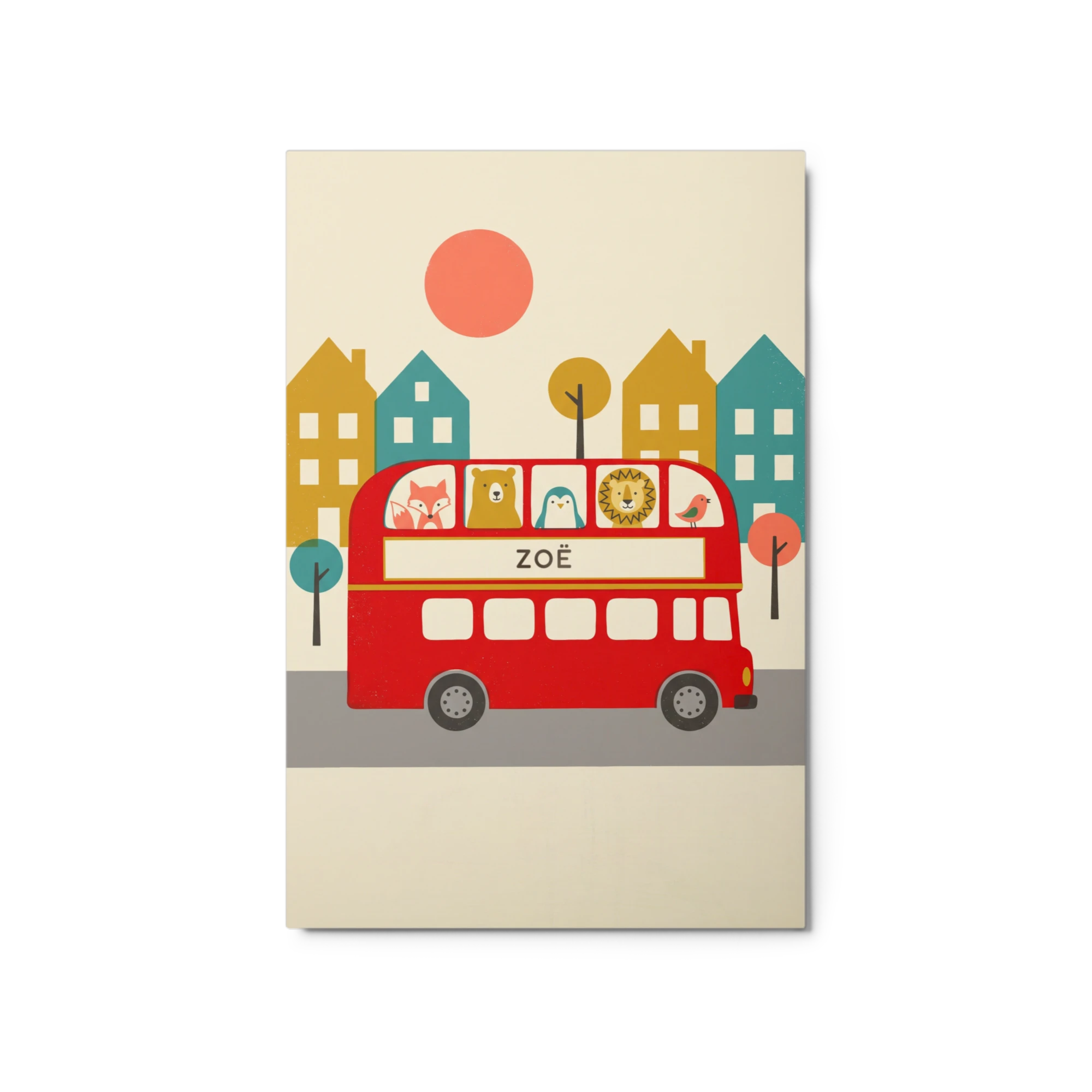 Nursery Name Art — Screenprint Bus