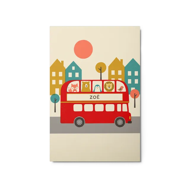 Nursery Name Art — Screenprint Bus