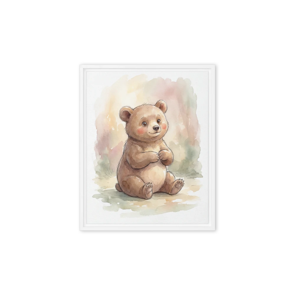 Whimsical Bear Cub Watercolor | Art Print