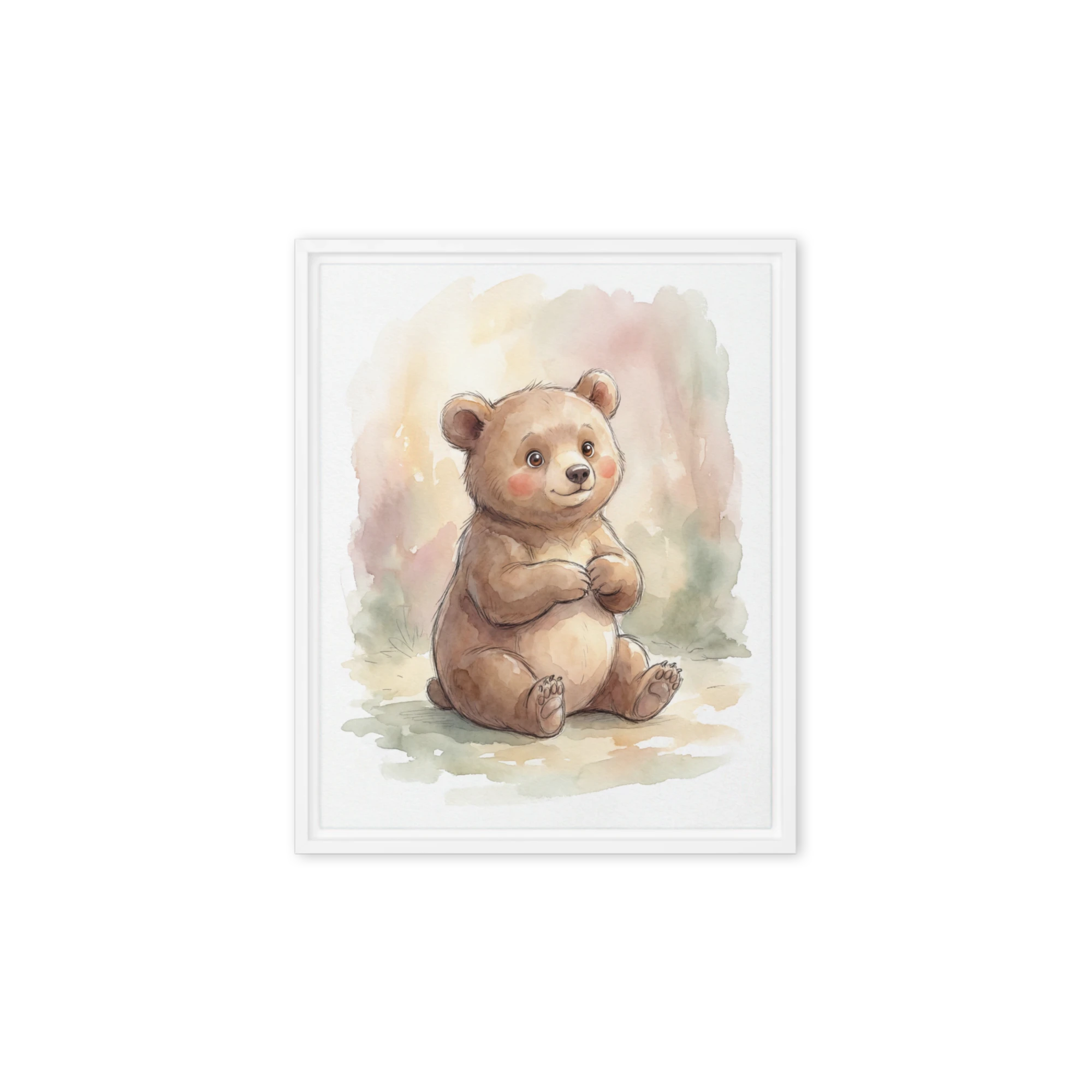 Whimsical Bear Cub Watercolor