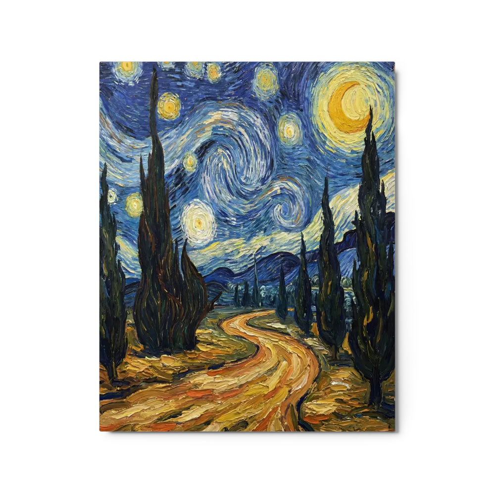 Path Under Starry Skies 
 Canvas with Black Frame
