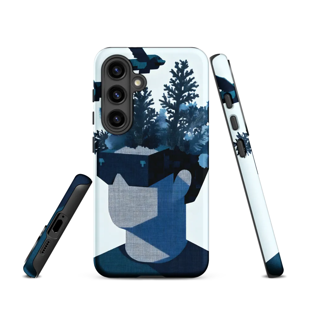 Person with VR Glasses and Nature Elements | Phone Case