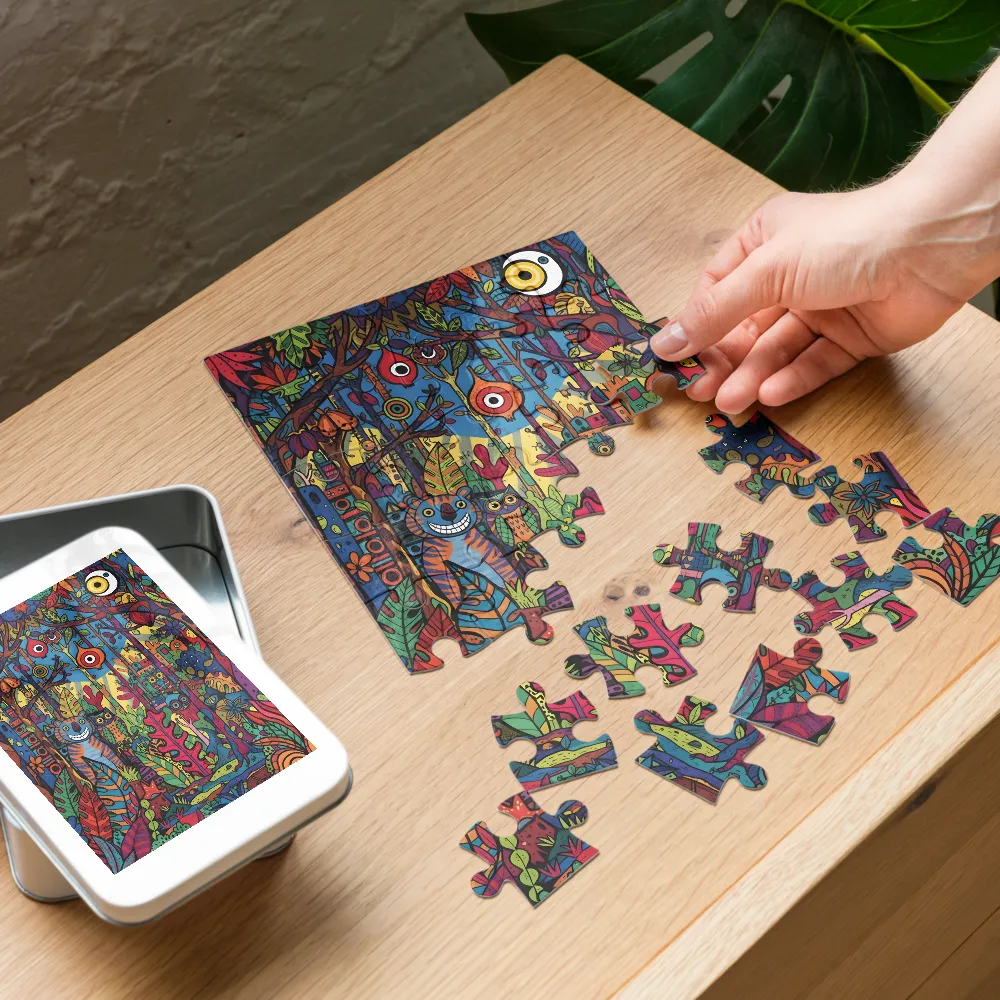 Reino Fantástico de la Selva 
 Puzzle en caja de metal