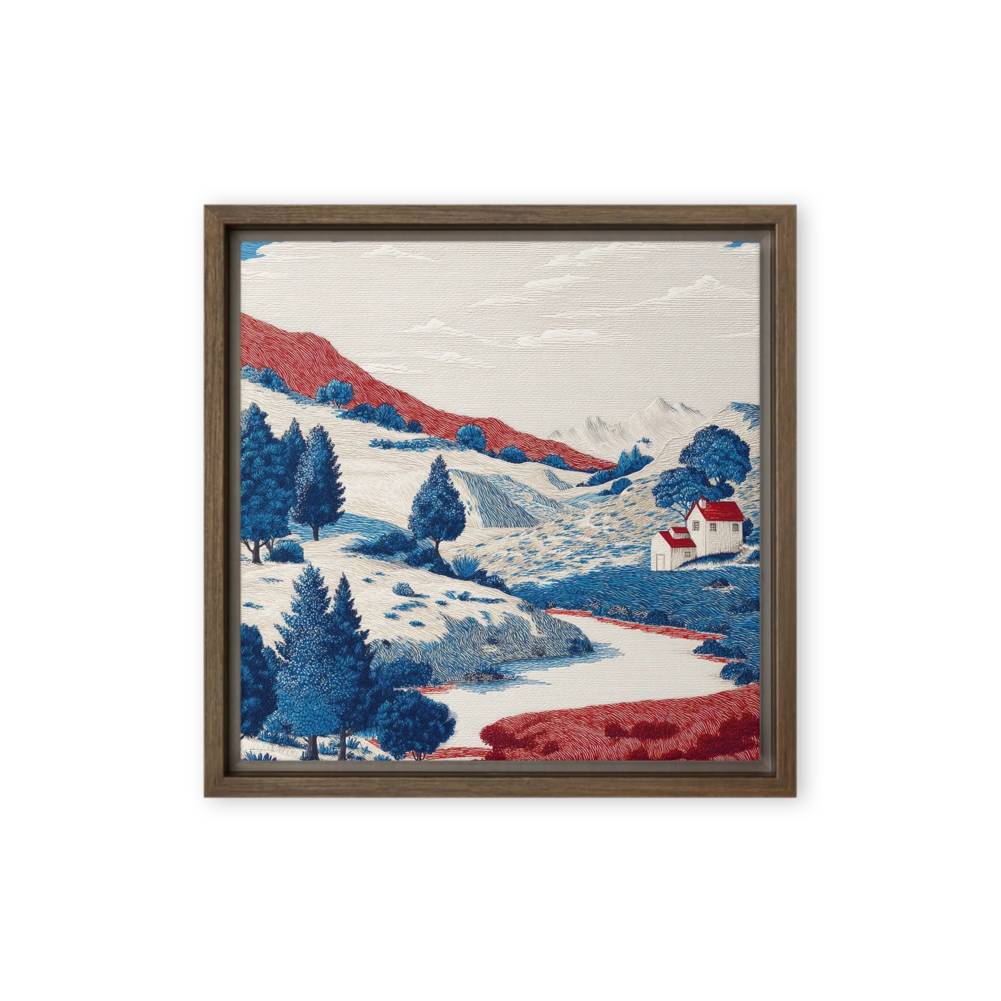 Crimson and Cobalt Hills | Art Print