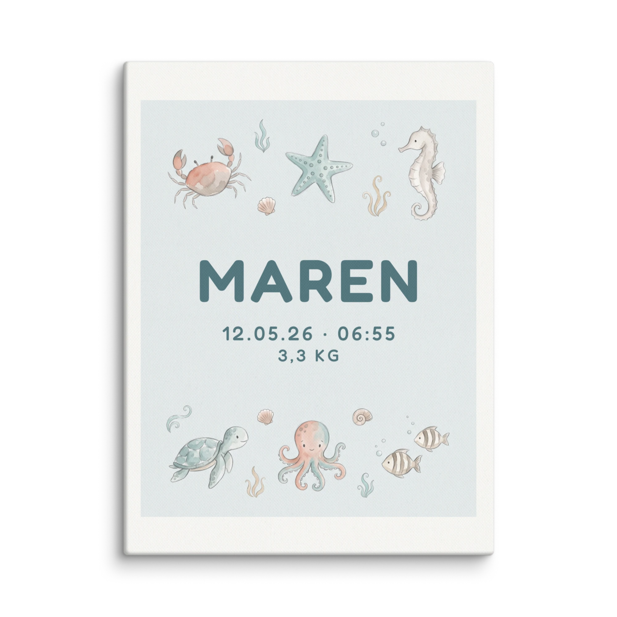Nursery Name Art — Seashore Scatter