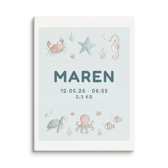 Nursery Name Art — Seashore Scatter