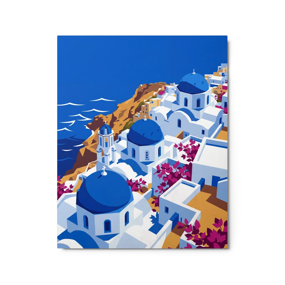 Santorini Cliffside Village | Art Print