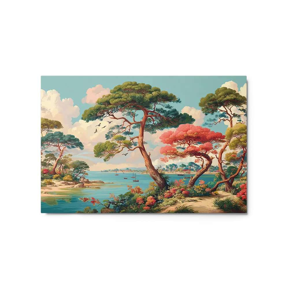 Serene Shoreline Pines | Art Print