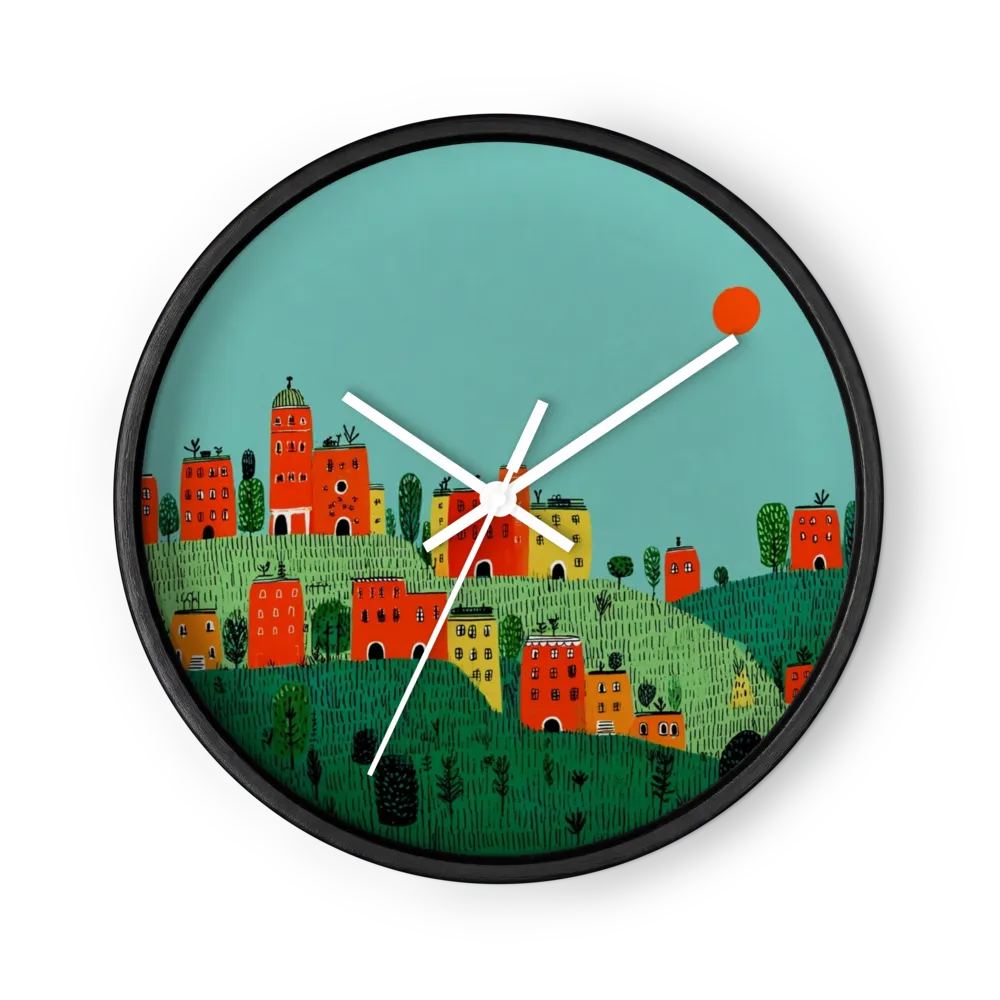 Villaggio Sulla Collina | Orologio da parete