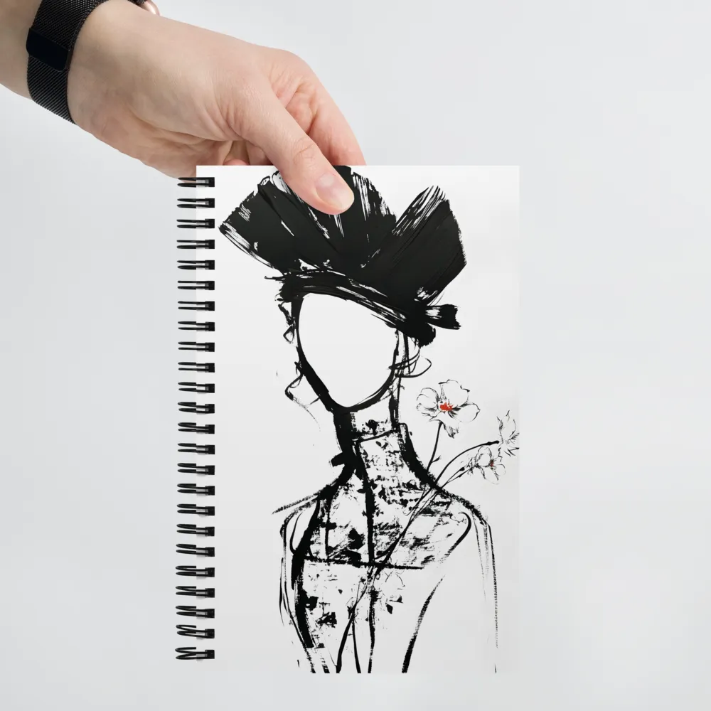 Faceless Portrait in Ink 
 Spiral Notebook | 140 pages