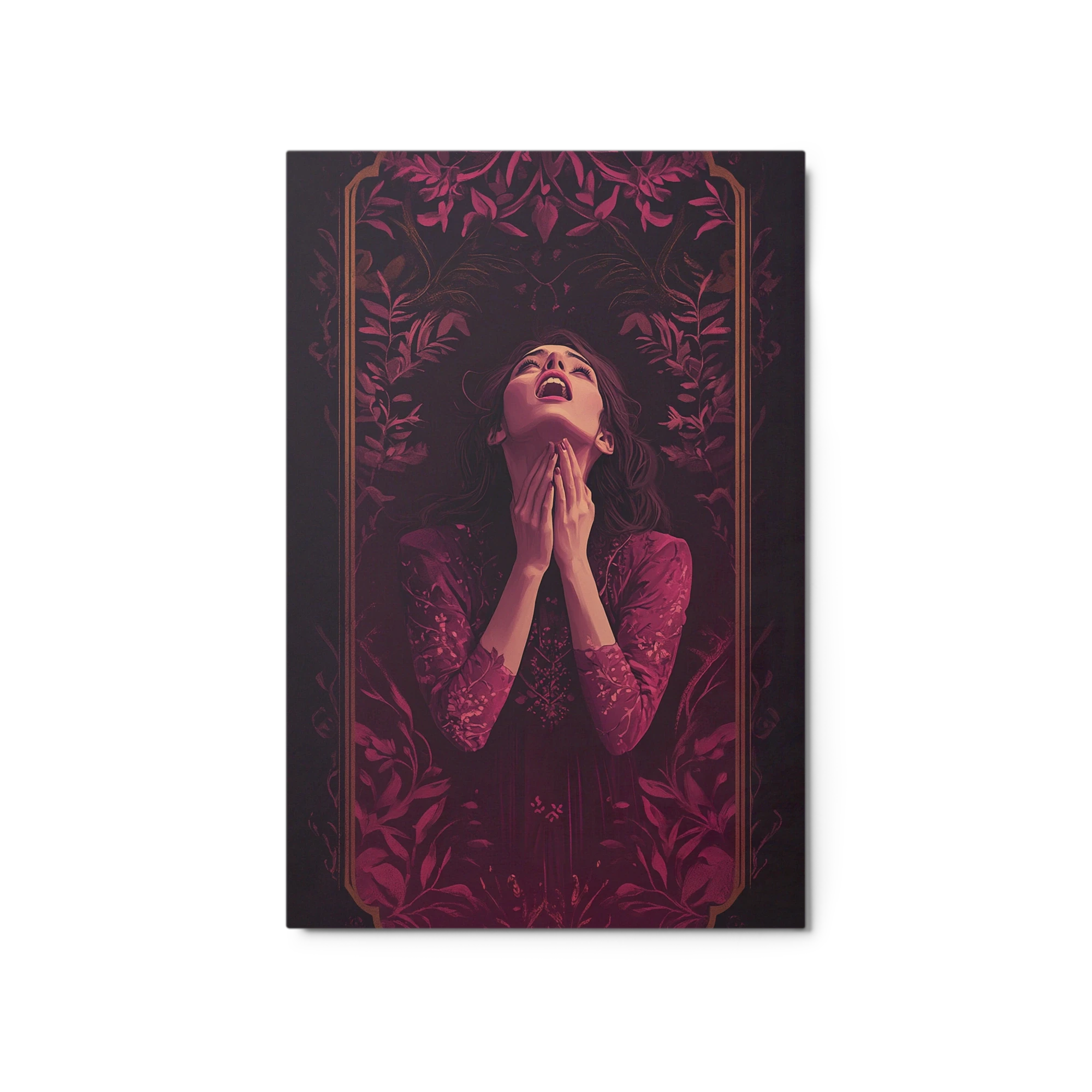 Anguished Woman in Floral Dress