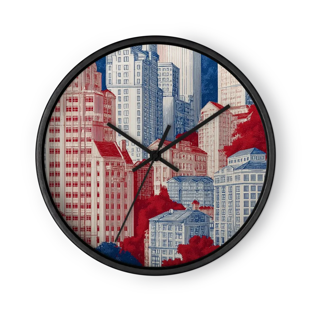 Architectural Red and Blue | Wall Clock