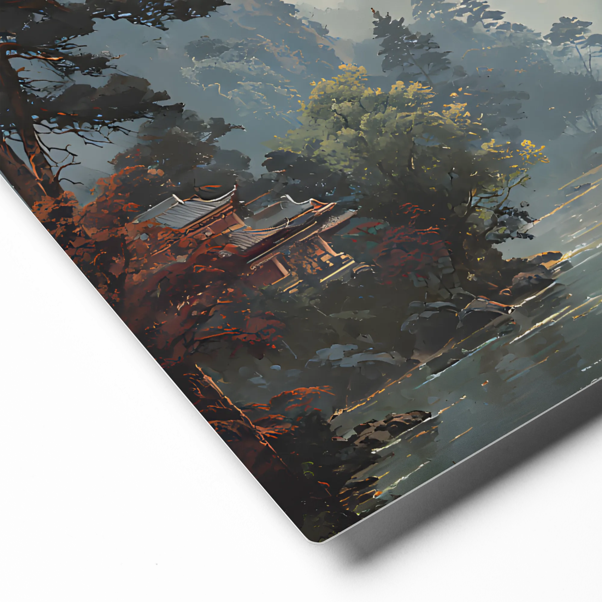 Misty River Mountains 
 Canvas | 14″x 14″