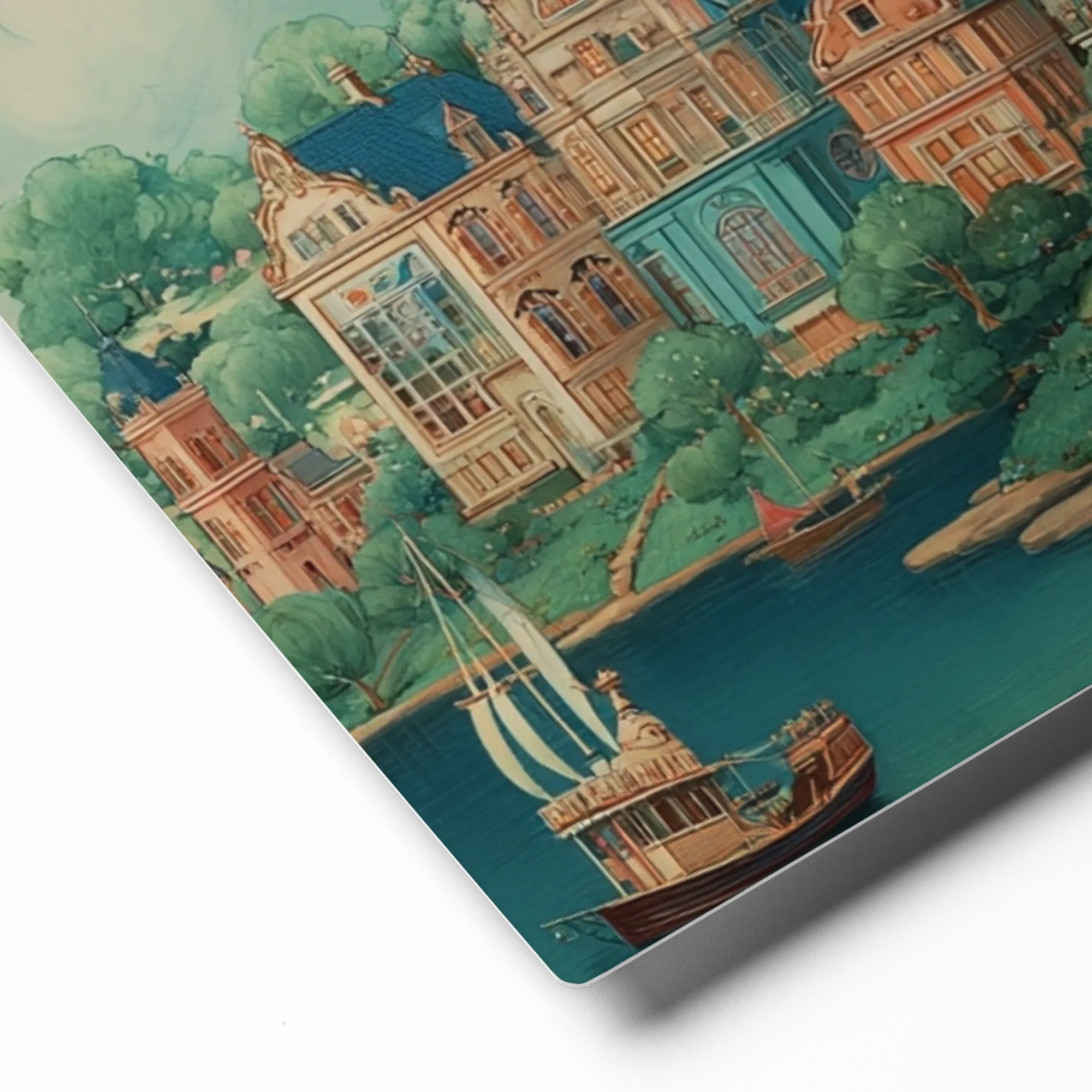 Hillside Kingdom by the Sea 
 Canvas with Black Frame