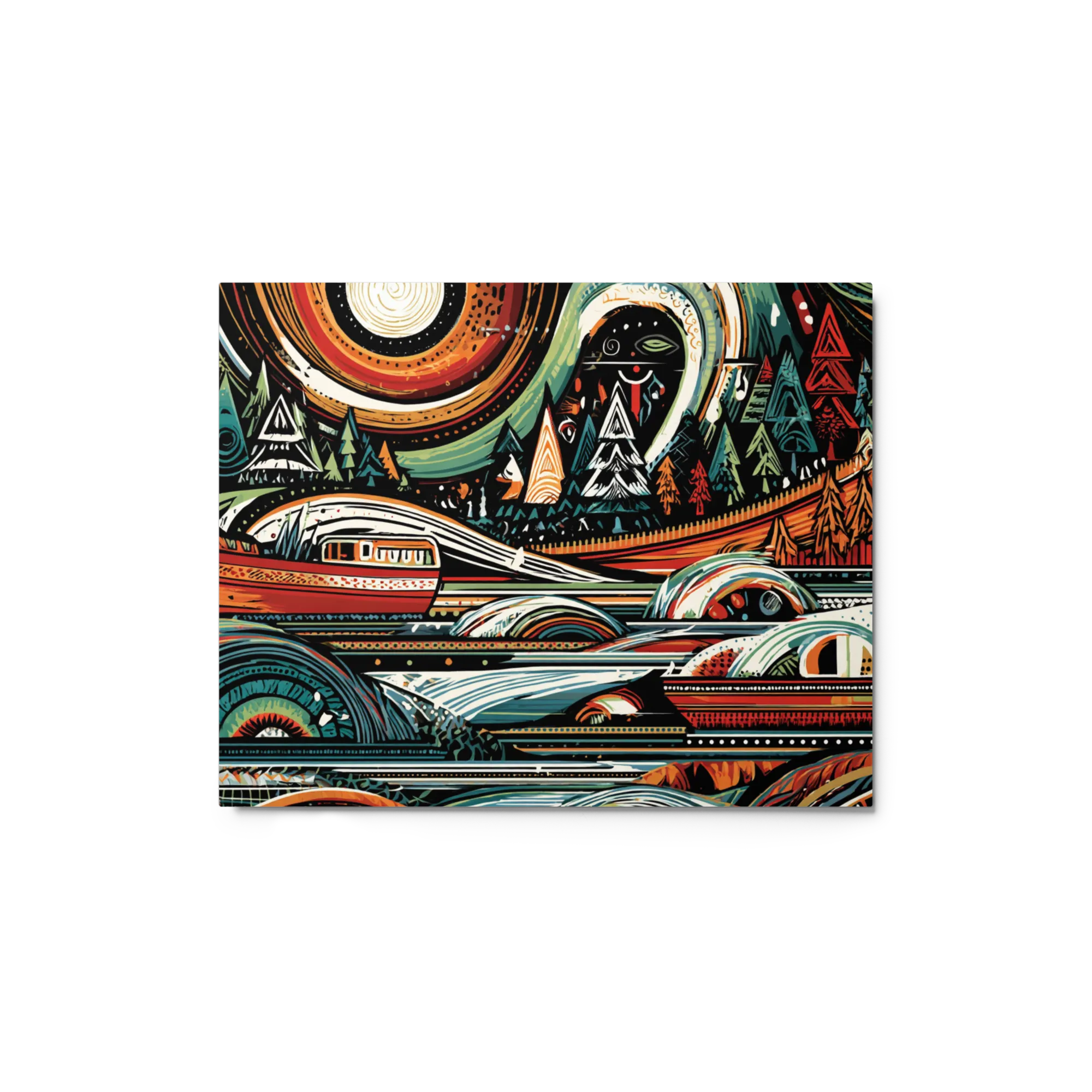 Swirling Currents 
 Poster with Red oak Frame | 18″x 18″