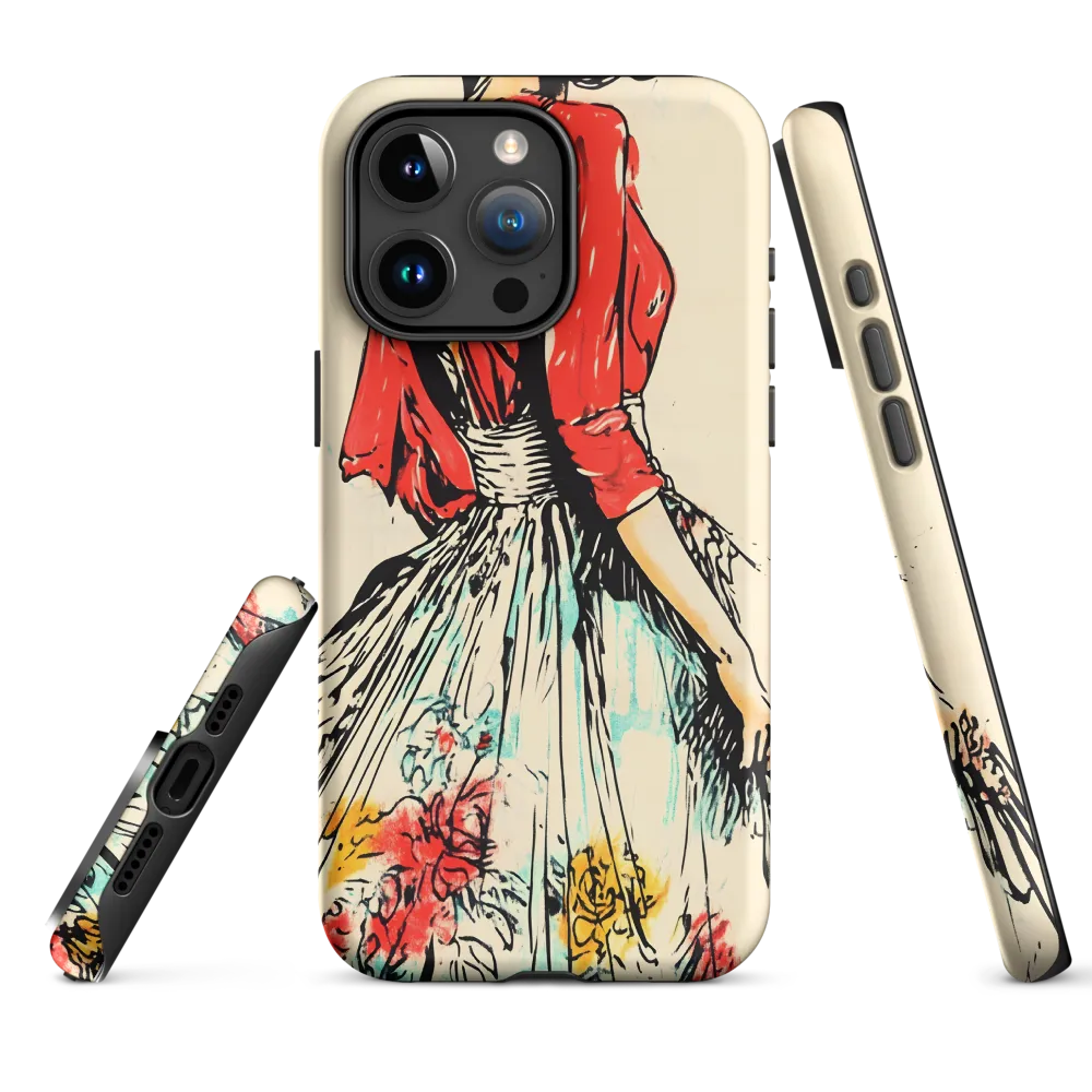Stylish Woman in Floral Dress | Phone Case