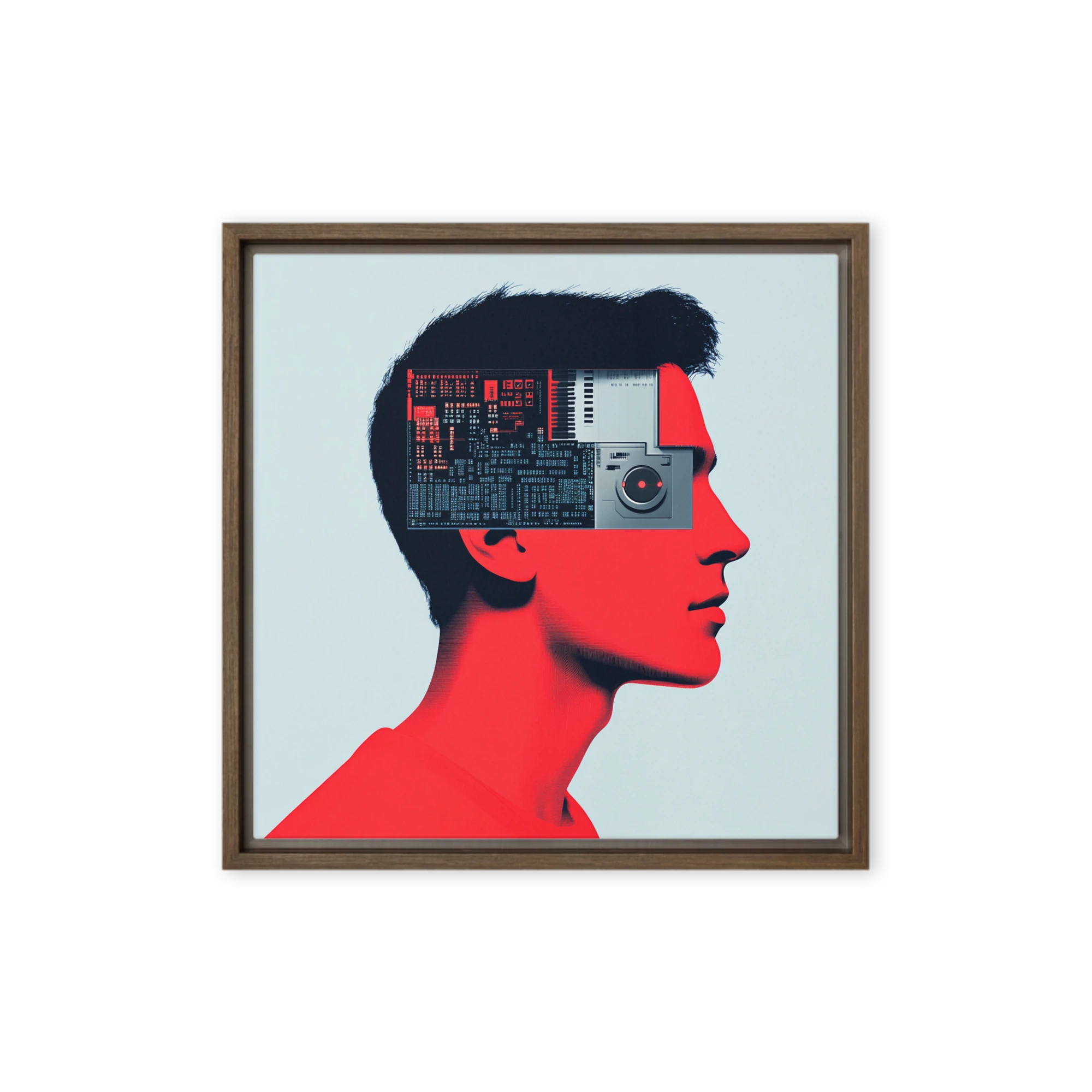 Surreal Profile with Circuit Board and Camera