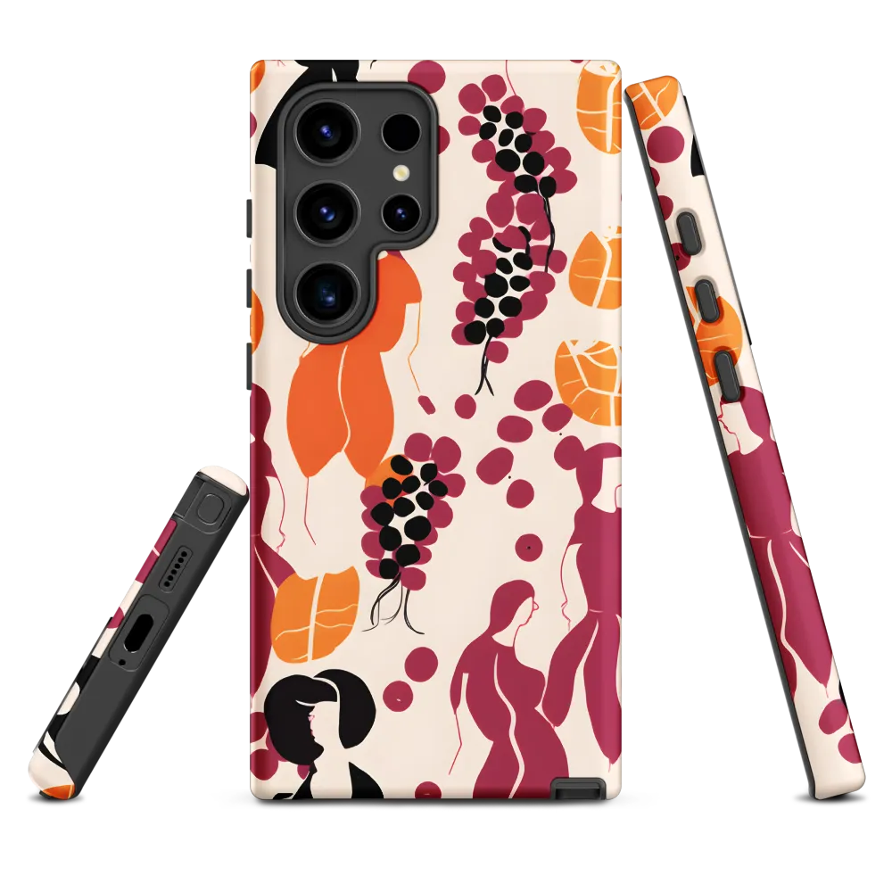 Modern Abstract Silhouettes and Grapes Design | Phone Case