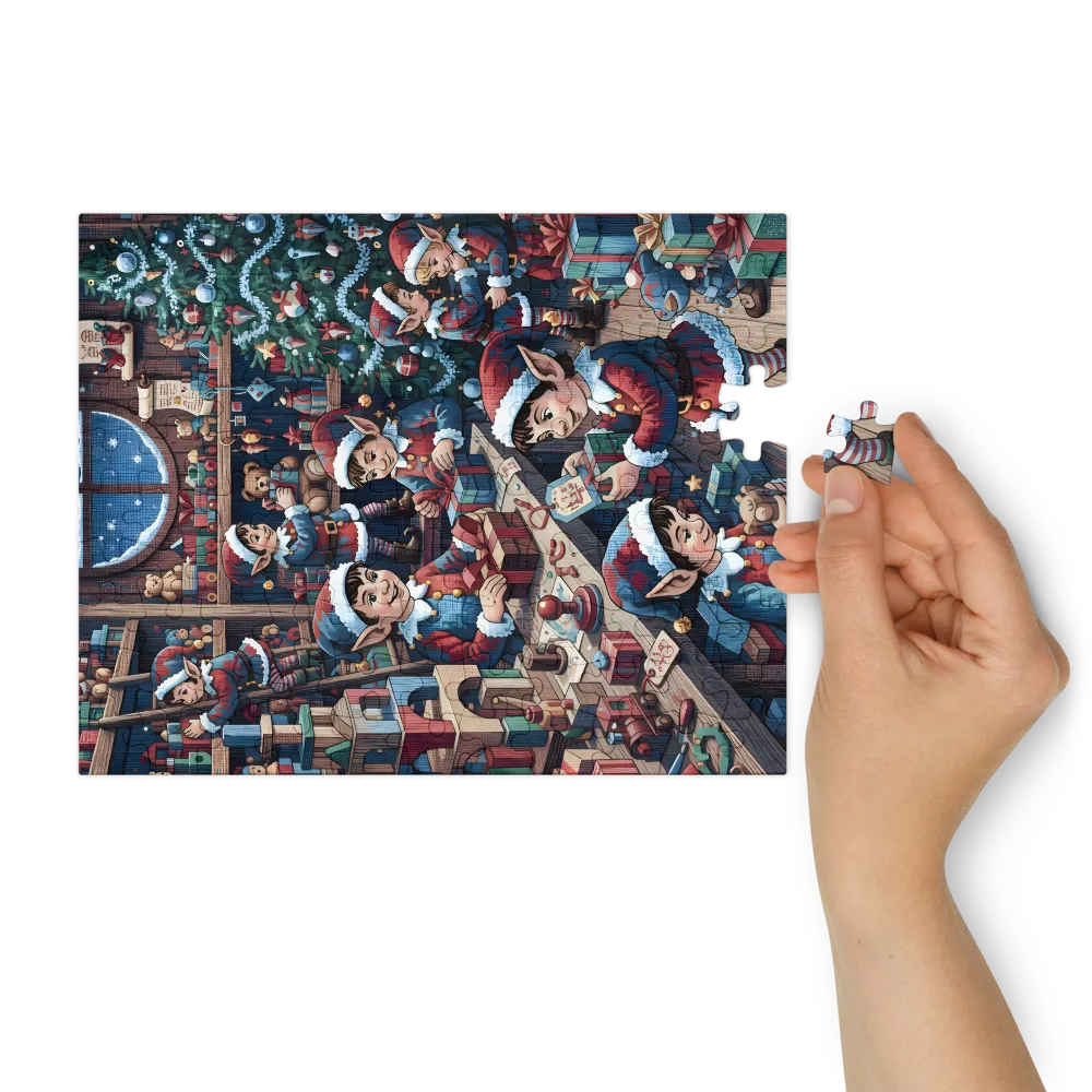 Elves' Toy Workshop 
 Jigsaw Puzzle in Tin Box