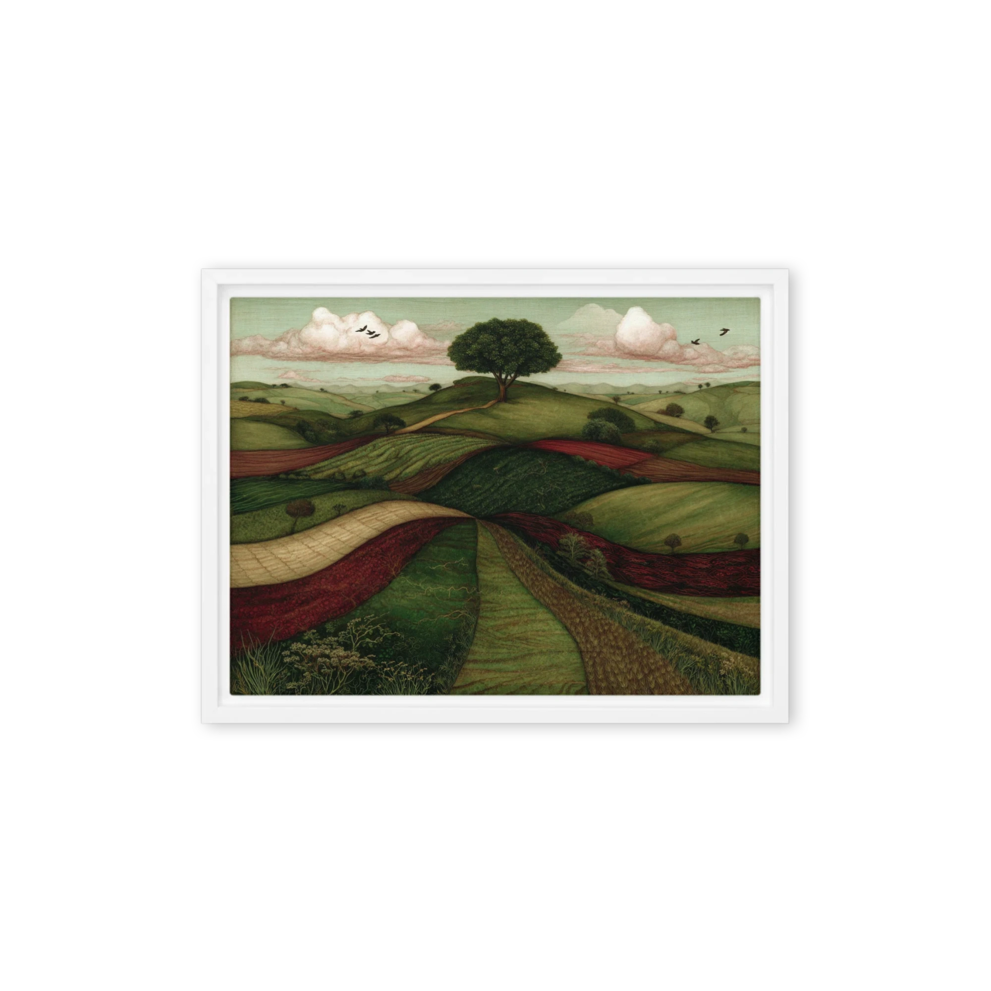 Rolling Hills and Solitary Tree | Art Print