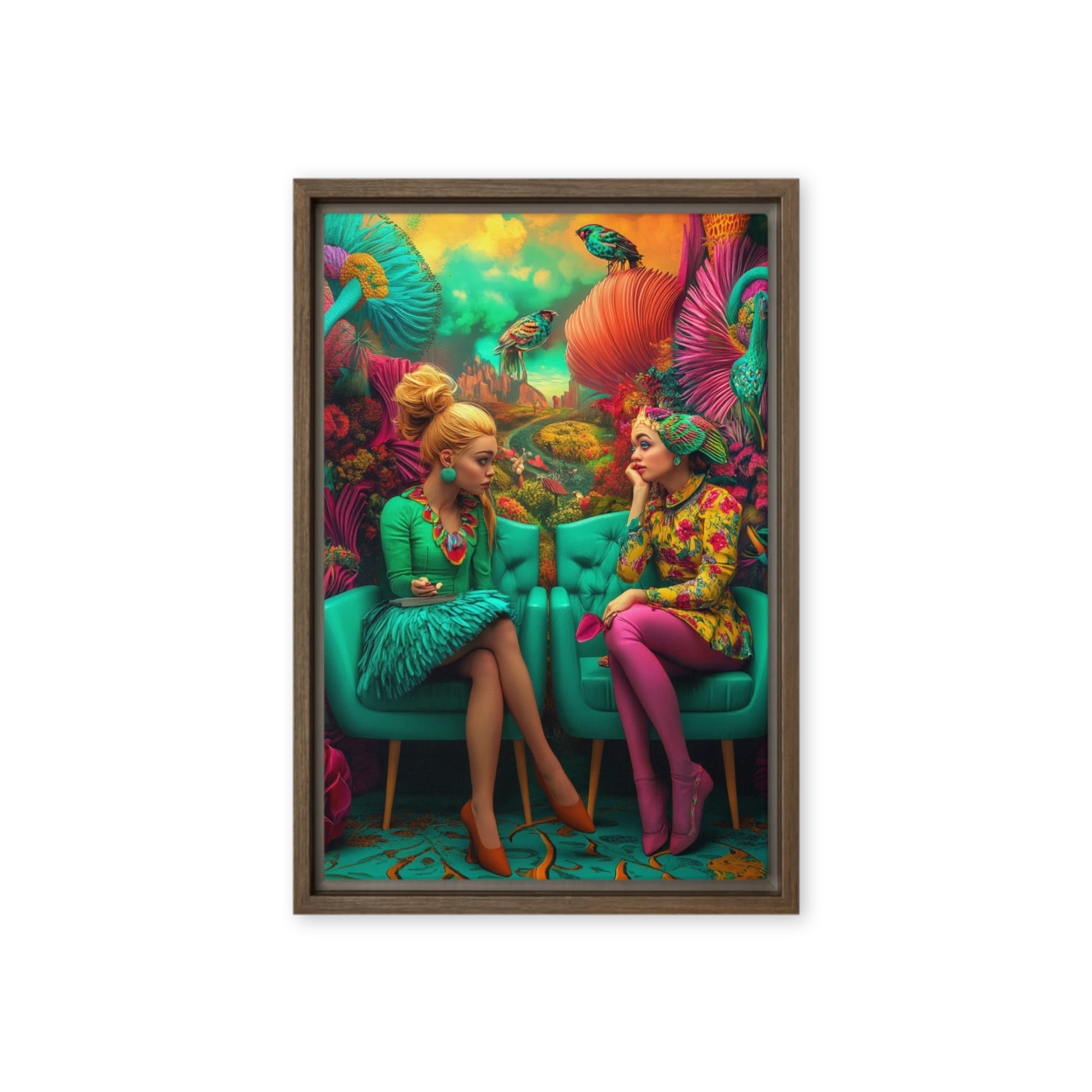 Surreal Digital Painting of Two Women